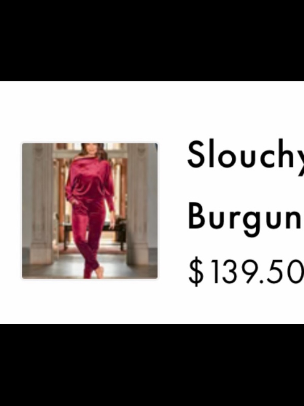 Boston Proper Slouchy Velvet Joggers in Burgundy